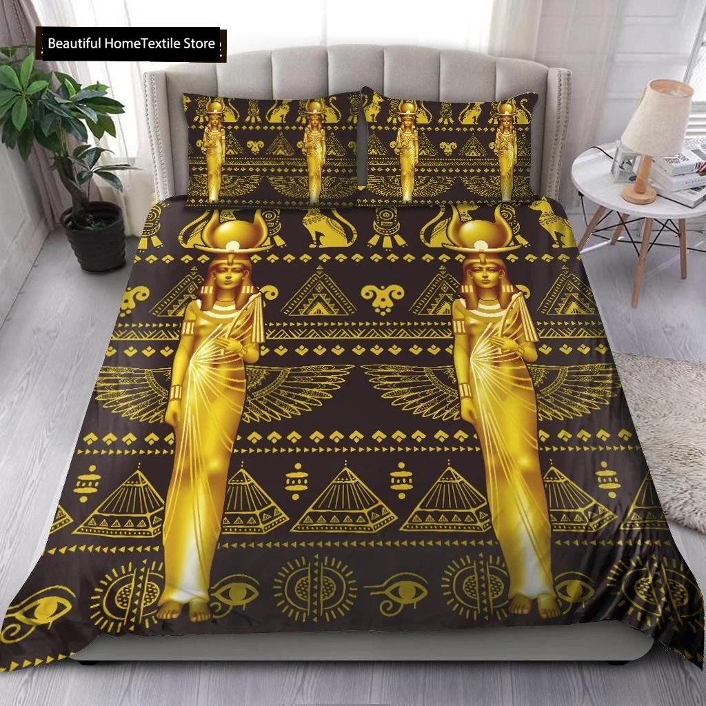 Ancient Egypt Anubis Egyptian Symbol Culture Comfortable Duvet Quilt Cover Pillowcase Bedding Set Children Bedroom Home Textile