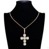 Diamante Pendant Necklace Chain Cubic AAA Zirconia Crucifix Fashion Jewelry