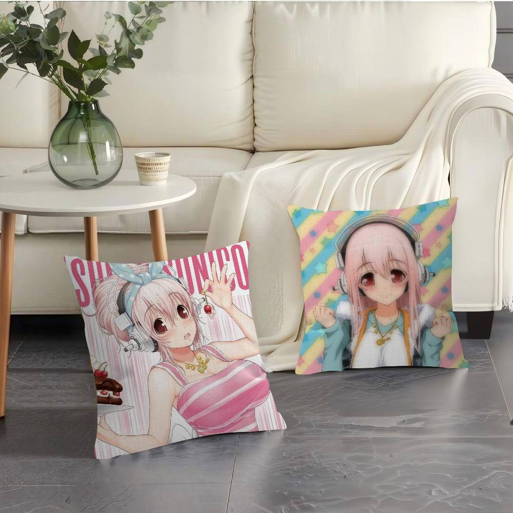 Beautiful Super S-Sonico Anime Personalized Pillow Dust Cover Bedroom Kids Party Decoration Pillowcase Birthday Children Gift