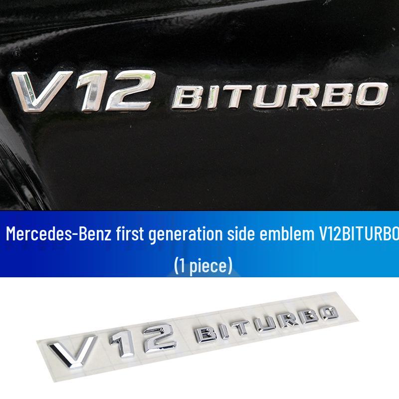 Эмблема V8 Biturbo Модифицированная V12 Боковая Литеры Автомобиля Объем Двигателя