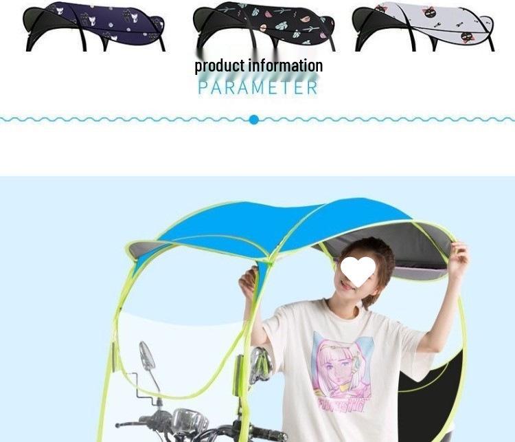 Detachable Electric Car Umbrella: Convenient, Thickened Sunshade Canopy for Battery Cars
