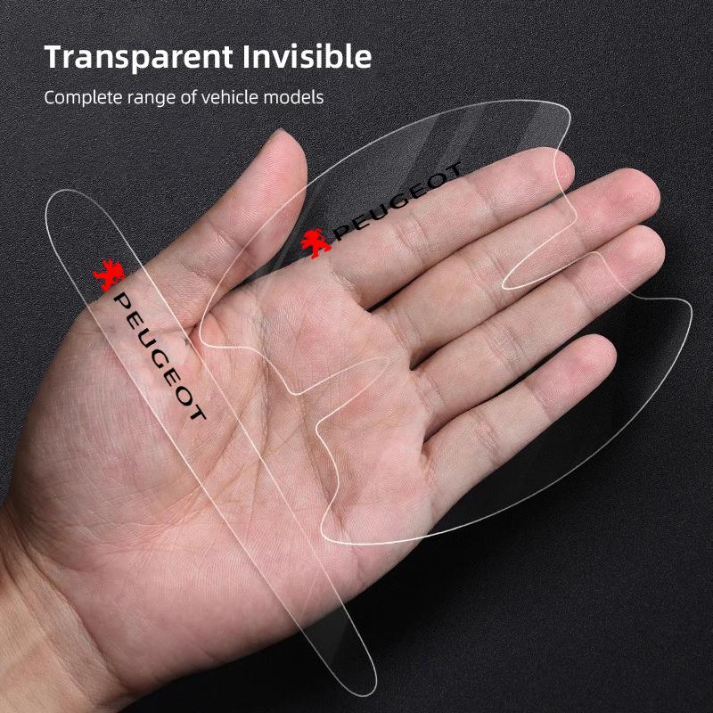 8pcs Car Door Handle Stickers Transparent Protector Film For Peugeot 206 307 308 b 207 3008 208 407 508 2008 5008 301 4008 506 201