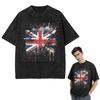 Streetwear T-Shirts Union Jack Flagge des Vereinigten Königreichs Vereinigtes Königreich Britisches Gewaschenes T-Shirt Kurzarm Hip Hop T-Shirt Oberteile T-Shirts