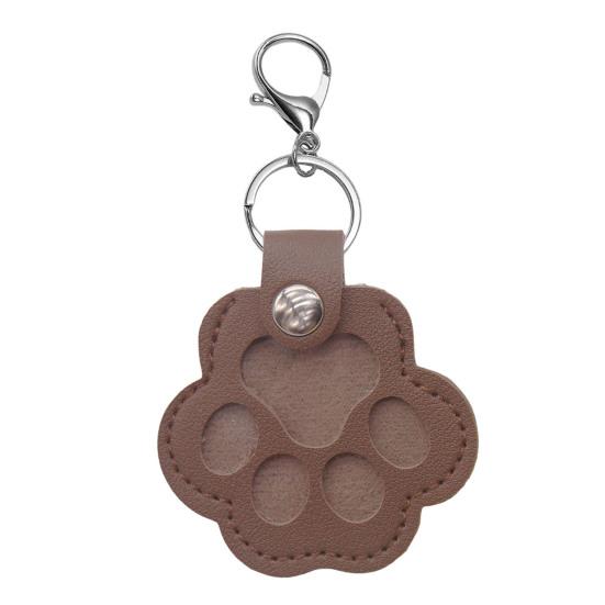 Faux Leather Paw Keychain Pet Hair Keepsake Paw Charm Key Holder Unique Memorial Collection Pet Memorial Gift