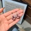 S925 Silver Colorful Crystal Tassel Earrings French Palace Style Drop Earrings