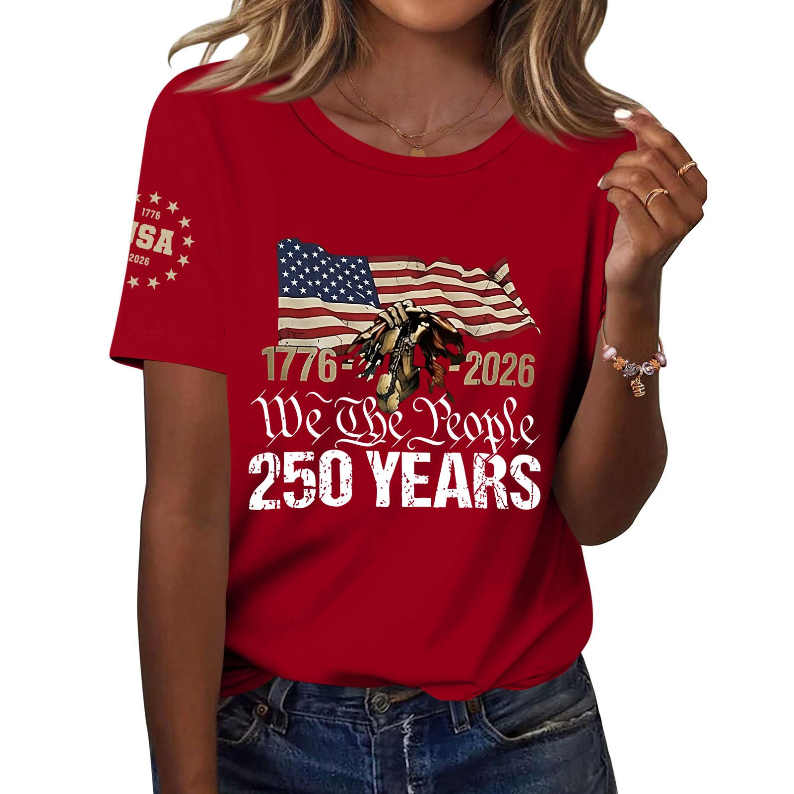 

Женские модные повседневные пуловеры с короткими рукавами и круглым вырезом с принтом S красный