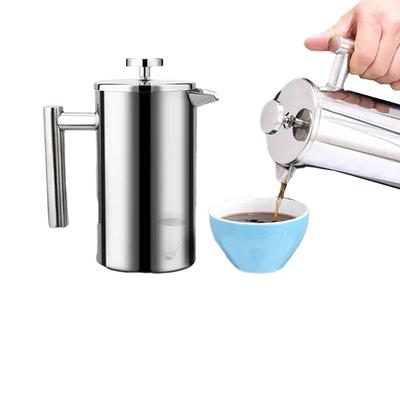 Kaffeemaschine French Press Espressomaschine aus Edelstahl Hochwertige doppelwandige isolierte Kaffee-/Teekanne 1000 ml