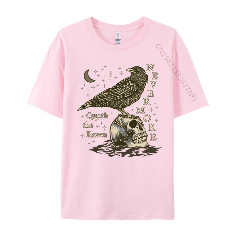 Nevermore The Raven Edgar Allan Poe Dark Academia Literature Casual T-Shirt New Summer/Fall Tops & Tees Cotton Men
