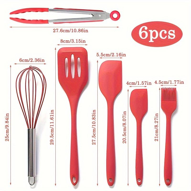 

6 шт. силиконовых лопаток, набор кухонных силиконовых лопаток, термостойкие силиконовые антипригарные кухонные инструменты для приготовления пищи, резиновые лопатки, кухонная утварь 6-Pack