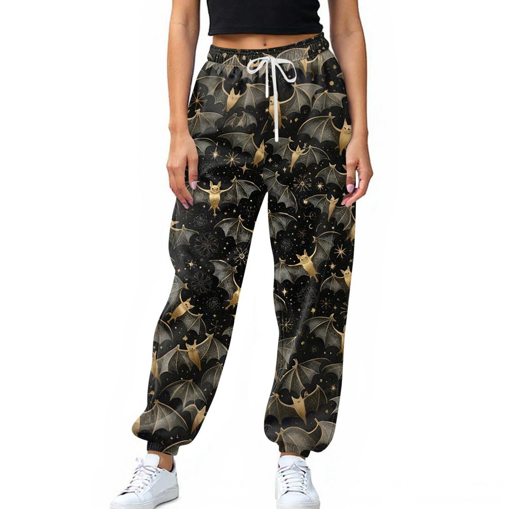 Women's Sports Pants With Pockets Fashion Print Elastic Waist Pants Casual Sweatpants Pants