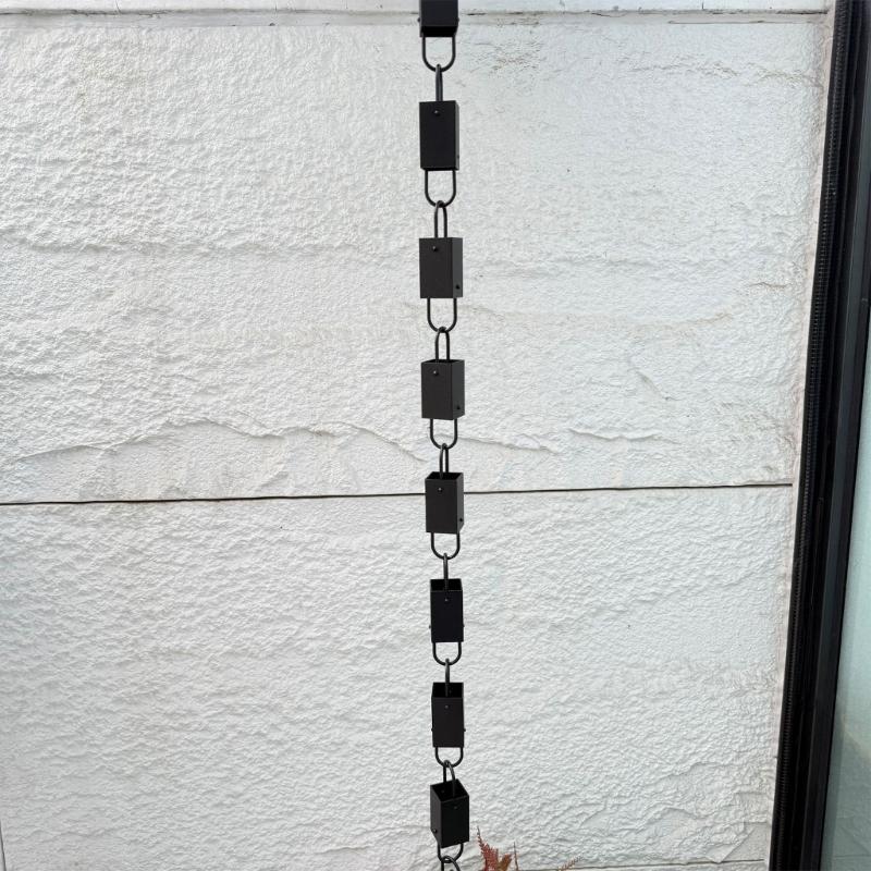Catena per pluviali con adattatore Tazze rettangolari per catena pluviale Pluviale Grondaia Acqua Espositore per casa Regolazione