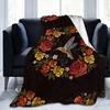 Bird Flowers Pattern Flannel Throw Blanket Super Soft Warm Lightweight King Queen Size for Bed Sofa Couch Blanket for Kids Gift