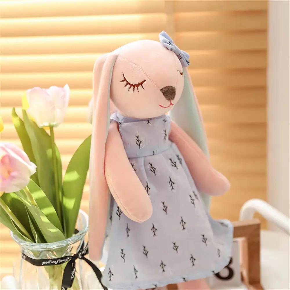 Pink Rabbit Plush Toy with Dress 45 Cm for Girl