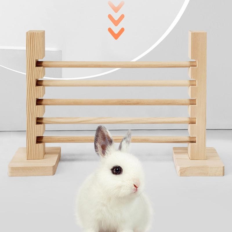 Hamster Obstacle Hurdle Obstacle Rabbit Toy Wood Jump Bar for Hamster for Guinea Pigs, Gerbils Molar Toy Hurdle