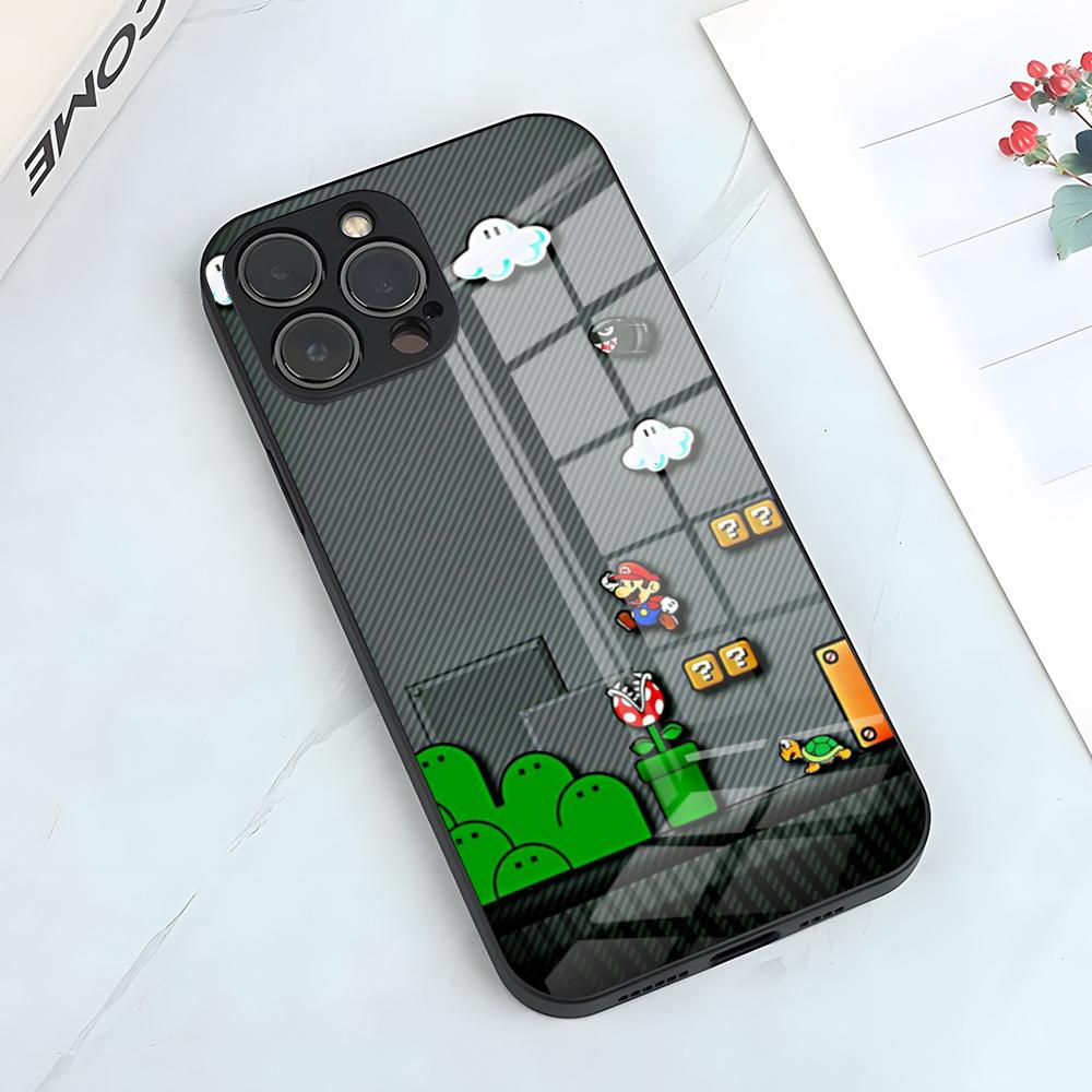 Game Super Mario Phone Case For IPhone 17 Pro Max 15 Pro 16 14 Plus 12 13 Mini 11 Pro Shockproof Glass Cover
