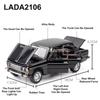 1:24 LADA 2106 M3 Model Toys Diecast Alloy Car 6 Doors Opened Sound Light Pull Back Rubber Tires Miniature Vehices Collect Gifts