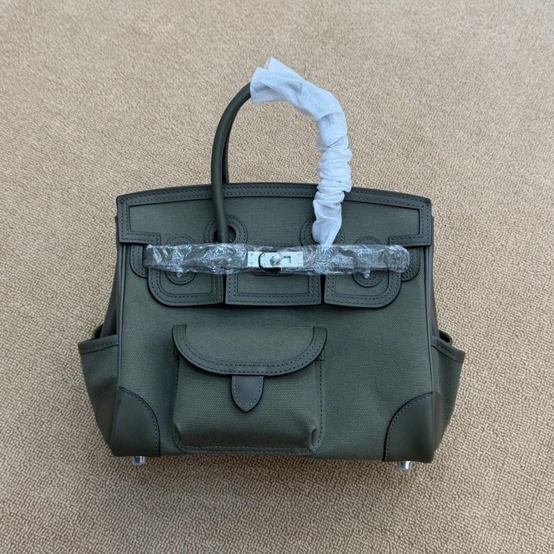 New 25CM Cargo-Swift leather with canvas pocket leather shoulder strap