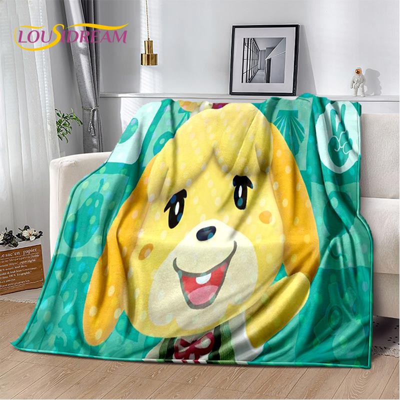 Manta de dibujos animados de Animal Crossing New Horizons, manta suave para el hogar, dormitorio, cama, sofá, Picnic, viaje, oficina, manta para niños