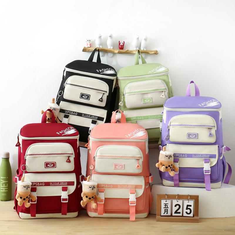 Schoolbag School Bag Large Capacity Fashion Primary School Students Multi-piece Backpack Fifth and Sixth Grade Large Capacity Backpack Portable