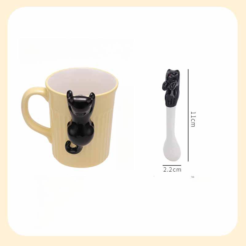 Japanese Ceramic Mug Cute Cat Coffee Cup Cute Cat Shape Design Niche Milk Cup Water Cup