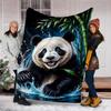 1pc Panda Bamboo Outdoor Blanket - Soft Flannel Cozy for Travel & Camping - All-Season Warm Bed Cover, Machine Washable yy251229104