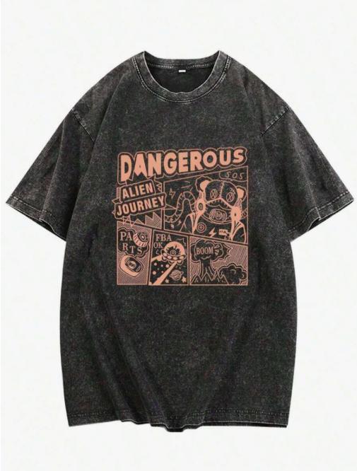 Artistic Dissociate Abstract Figure Graphic Tee Featuring Distressed Vintage Finish Bold White Art Tshirts S