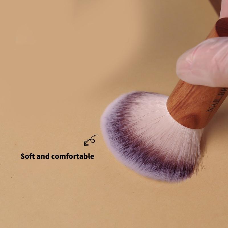 Nagelstaubentferner-Pinsel mit weichen Borsten für den professionellen und Heimgebrauch Acrylnägel mit ergonomischem Holzgriff