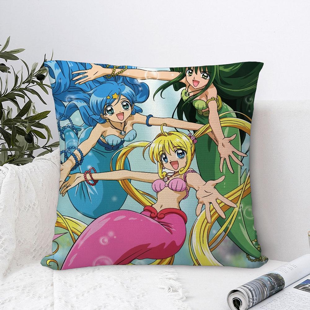 Mermaid Melody Pichi Pichi Pitch Pillow Case Sofa Decorative Home Double-sided Print Plush Throw Pillow Covers Cushion Decor