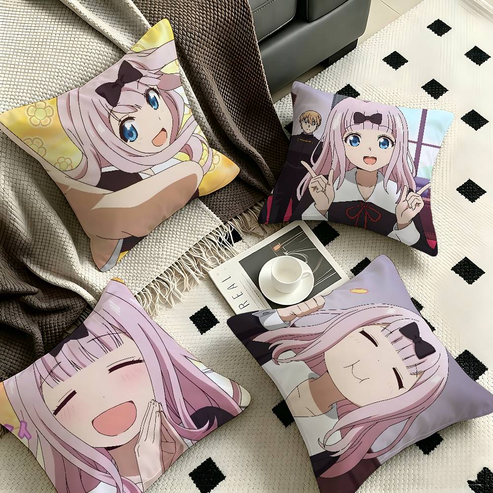 1pc Chika Fujiwara Anime Characters Pillow Case Fashion Square Pillowcase Bedroom Sofa Room Ins Decoration Leisure