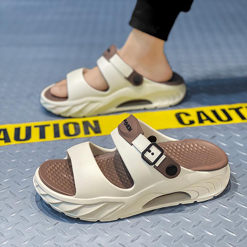 Men's Trendy EVA Cross-Strap Sandals – Thick Sole for Outdoor Sports & Beach