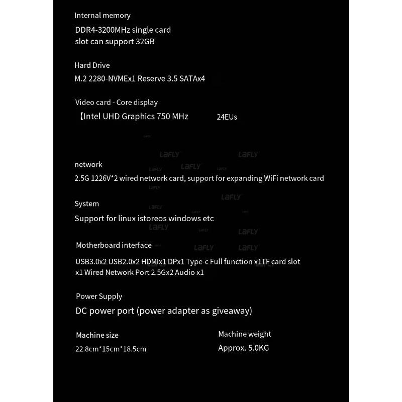 AOOSTAR 2025Intel Quad Core N150 MiniPC Home Cloud HDD a 4 Alloggiamenti SSD Doppio Display USBType-C Doppia LAN Archiviazione Domestica NAS Computer