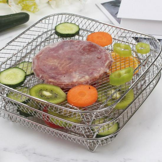 Abnehmbarer Grillrost aus 304 Edelstahl: Mehrschichtiges Lager- und Abtropfgestell für Obst und Gemüse