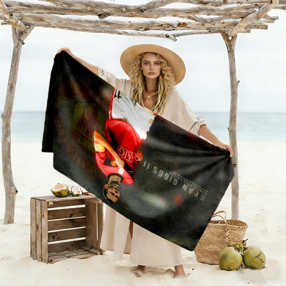 Football Player Celebration Beach Towel Super Soft Microfiber Quickdry Fabric Comfortable Lightweight