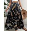 2026 Spring/Summer Women's Half Length Skirt Printed Elegant Elastic Waist, Different Country Fake Wind Beach Skirt Women's Wear