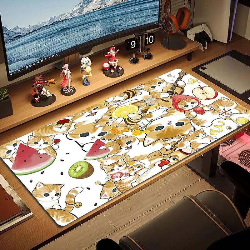 Mofusand Large Size Mouse Pad Large Gaming Table Cushion Non-slip Laptop Tablet Big Mousepad XXL Mat Mini PC Playmat With Lock edge
