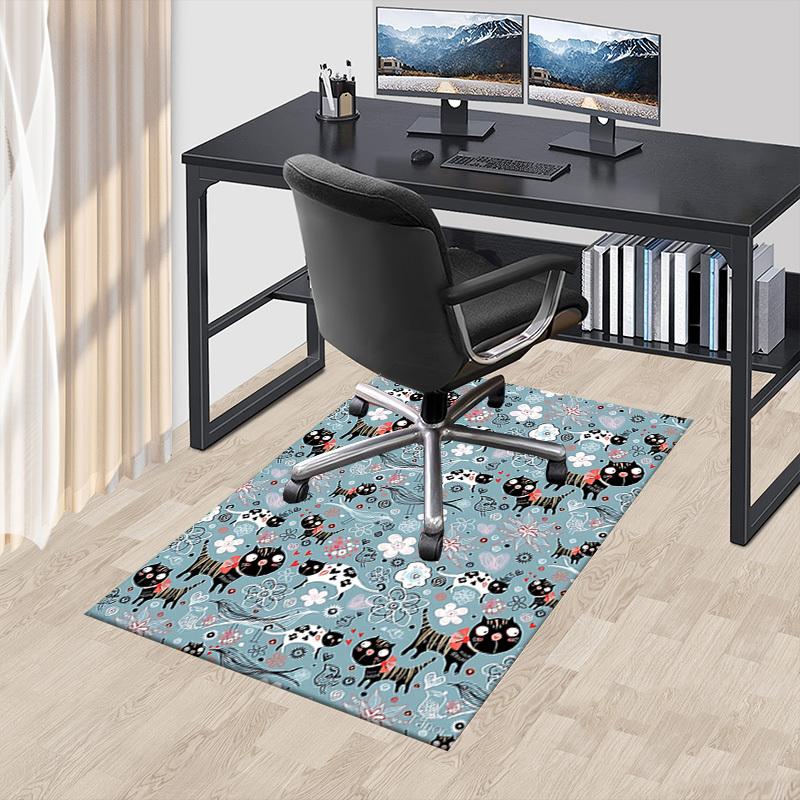 1 Stück Katzen Blumen Extra Groß Rutschfester Teppich, Büro, Familie, Schlafzimmer, Studio - Großer TeppichJ0332