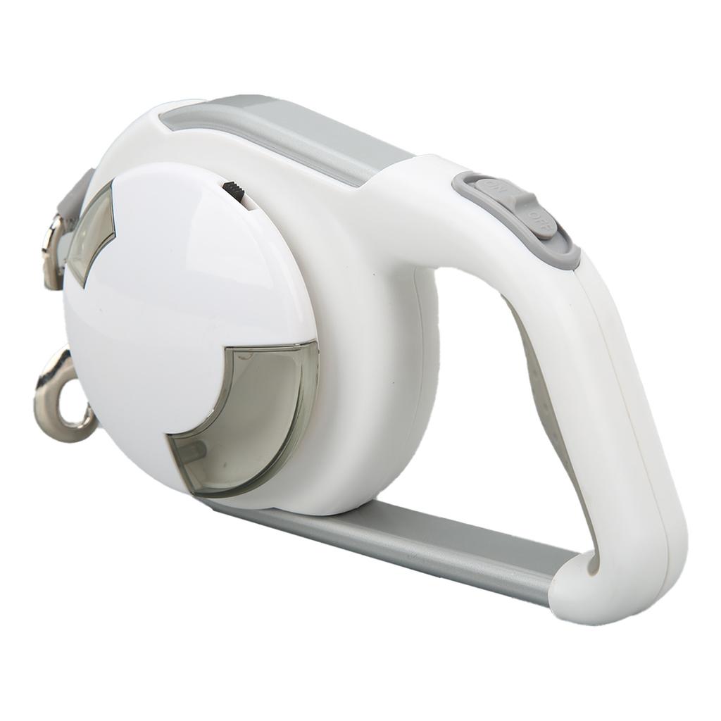 16.4ft Intrekbare Hondenriem Lichtgewicht Automatische Hondenriem met Licht voor Puppy Huisdier Wit