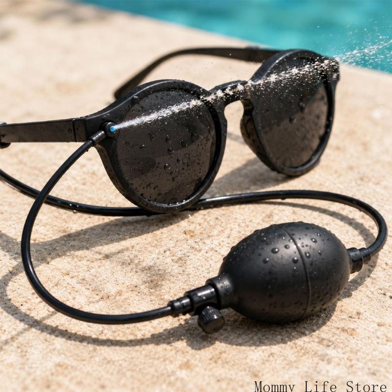 Novelty Water Squirting Sunglasses Toy With Detachable Refill Tanks And Black Glasses Look, Fun Choice For Beach Days, Poolside