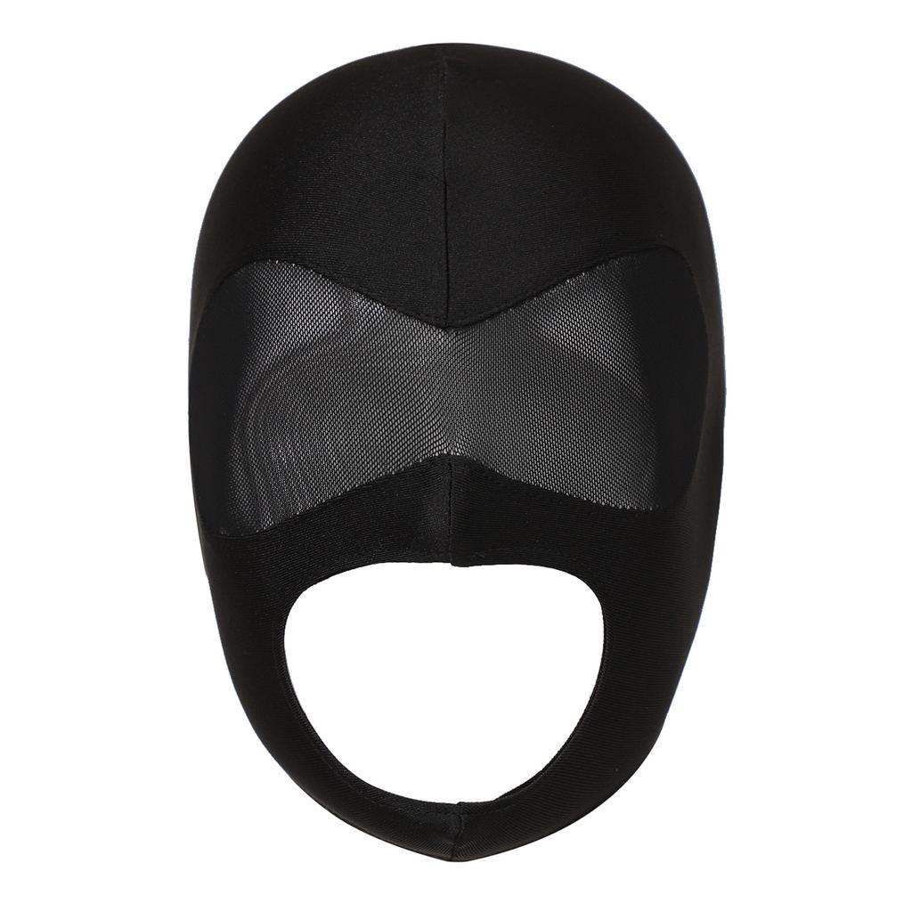 Dospělá Cosplay Kukla - Černá Celoodhalující Pokrývka Obličeje se Síťovanými Výřezy, Pružná Kapuce pro Halloween a Motocyklové Použití