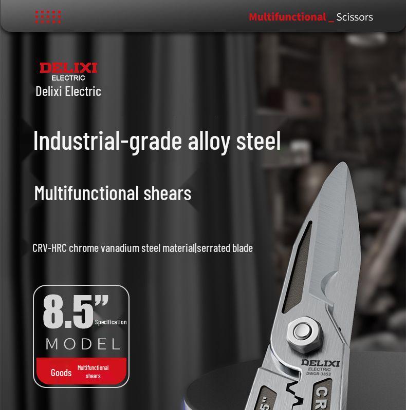 Tin Snips Scissors for Light Gauge Steel Studs, High Hardness Stainless Steel, Aviation-Grade.