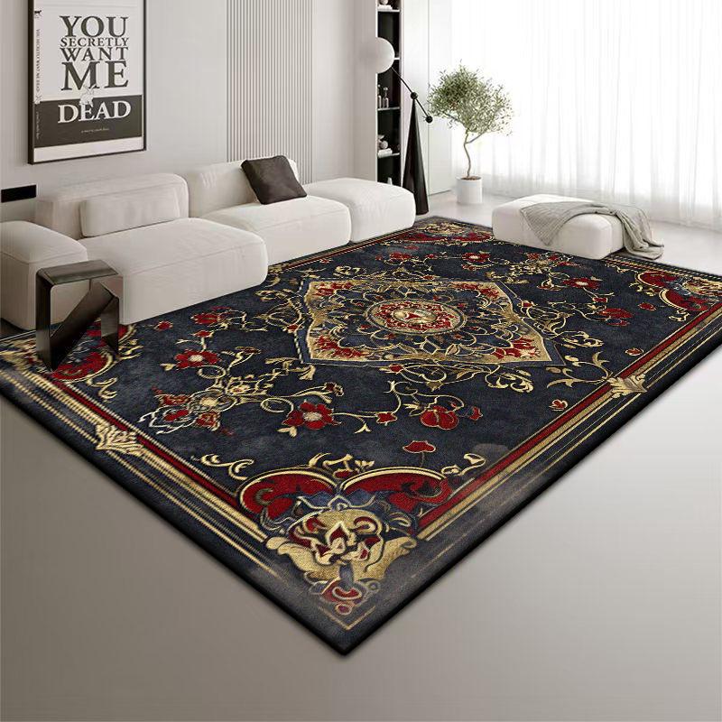Persian Style Big Size Carpet Living Room Fluffy Antiskid Bedroom Decoration Rug Easy Clean Entrance Door Mat Machine Washable