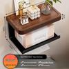 Handun Walnut Punch-Free Bathroom Tissue & Storage Rack