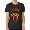 Jesus Saves Women's Cotton T Shirt, Pure Cotton Premium Print, Durable, Casual Fashion. Cross And Crown Graphic Tee. Religious Faith Inspired Design,