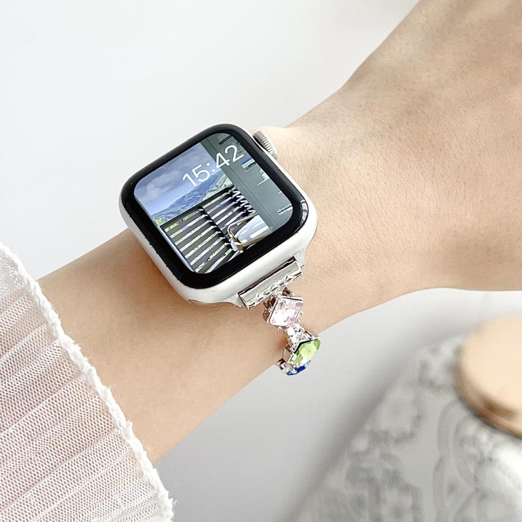 "Compatible Rhombus Rhinestone Watch Strap for Apple S11, iWatch SE 10/9/8/7/6, Huawei GT6, Xiaomi 9 Pro”