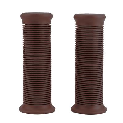 2 stuks 22mm Universele Vintage Motorfiets Handvatgrepen Gaskabel Handvat Bar Uiteinden (Roodbruin)