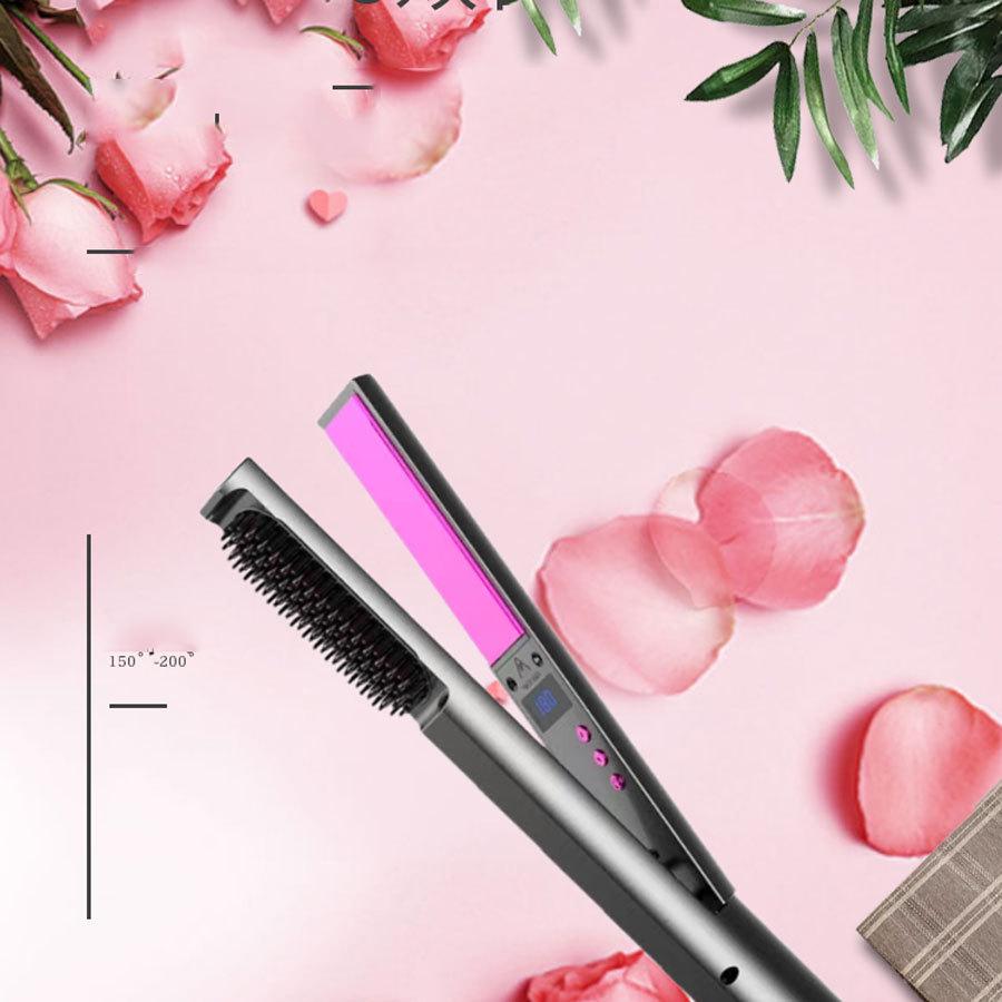 

Multi-Functional 3-in-1 Temperature Control Hair Tool: Straightening Comb, Curler, and Dry Curl Clamping Board. EU Standard