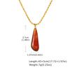Fashion Vintage Resin Water-drop Shaped Pendant Stainless Steel Rice Beads Chain Necklace for Women Luxury Jewelry Daily&Party