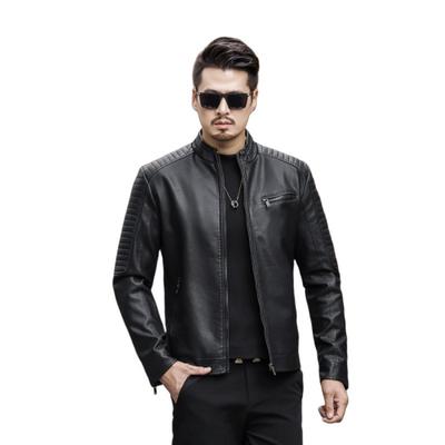 Jaqueta casual masculina outono jaqueta masculina de couro pu jaqueta de motocicleta estilo britânico jaqueta de couro masculina