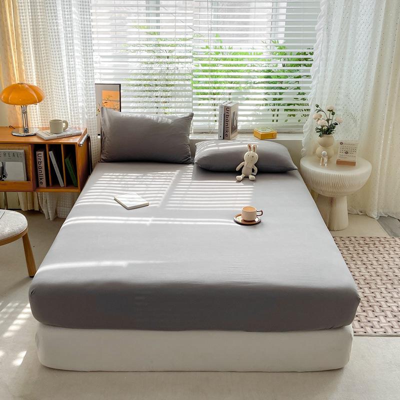 Class A Pure Cotton Mother and Baby Fitted Sheet In Fresh Style - Washed Cotton Mattress Protector Three-Piece Set