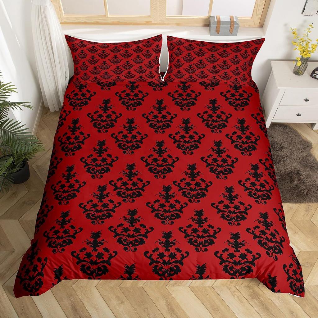 Bedding Set Digital Print Comfortable Duvet Cover for Home Bedroom Decoration, 1 Duvet Cover and 2pillowcase with Zippers